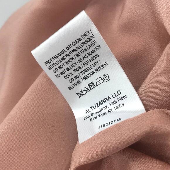 Altuzarra Kat Feather Printed Silk Midi Salmon Pink Dress 36 - Picture 12 of 12